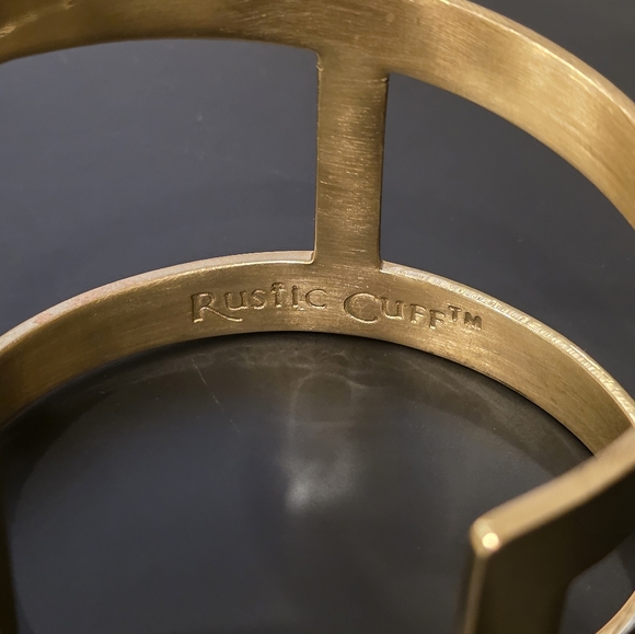 Rustic Cuff Gold Bangle - Picture 4 of 5
